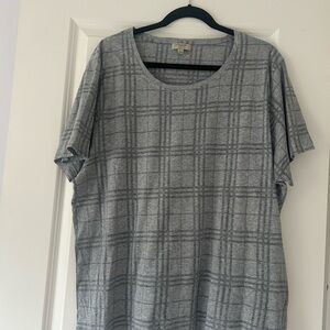 Burberry Gray Check Short Sleeve Tee, XXL slim fit